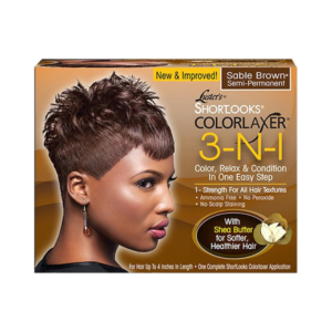 PINK Shortlooks Colorlaxer Relaxer Kit #Sable Brown (1application)