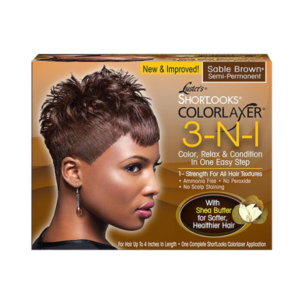 PINK Shortlooks Colorlaxer Relaxer Kit #Sable Brown (1application)