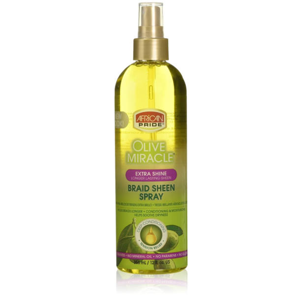 AFRICAN PRIDE Olive Miracle Braid Spray [Extra Shine] (12oz)