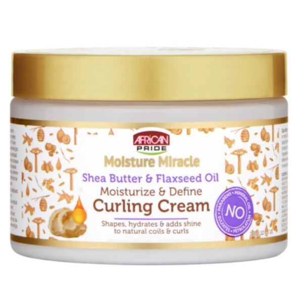 AFRICAN PRIDE Moisture Miracle Shea Butter & Flaxseed Oil Curling Cream (12oz)