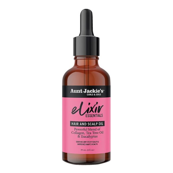 AUNT JACKIE'S Elixir Essential Hair & Scalp Oil (2oz) - Collagen, Tea Tree & Eucalyptus