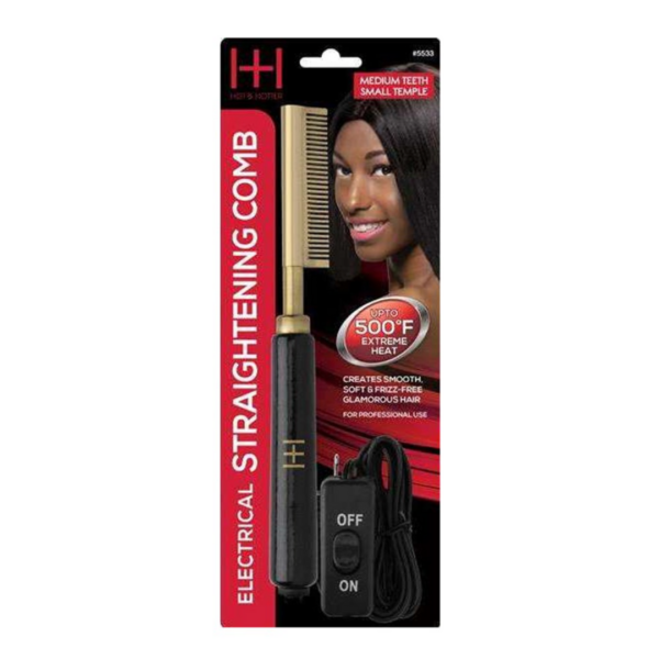 ANNIE Hot & Hotter Electrical Straightening Comb (Medium Teeth Small Temple)