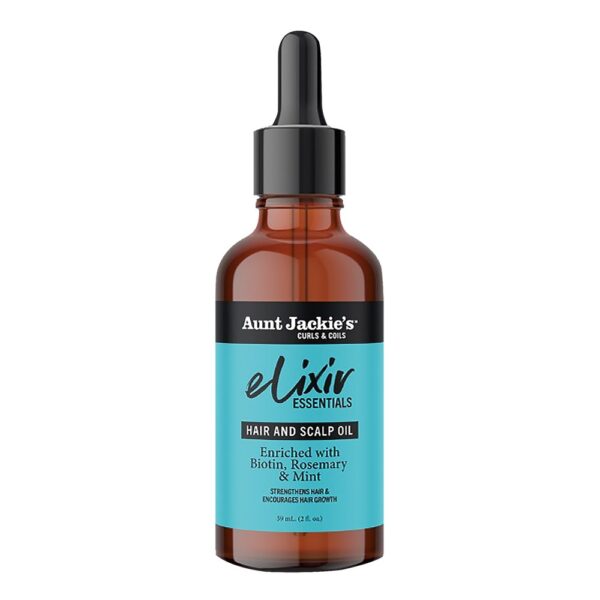 AUNT JACKIE'S Elixir Essential Hair & Scalp Oil (2oz) - Biotin, Rosemary & Mint