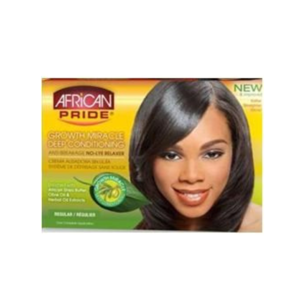 AFRICAN PRIDE Olive Miracle No-Lye Relaxer Kit [Super]
