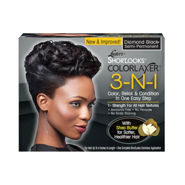 PINK Shortlooks Colorlaxer Relaxer Kit [Diamond Black]