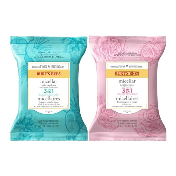 BURT'S BEES Micellar Facial Towelettes 3 In 1 (30ct)